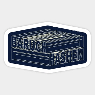 Baruch Hashem Outline 3D Sticker